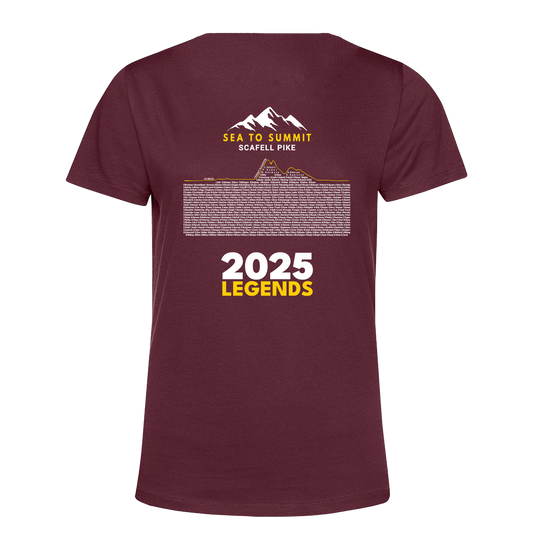 Sea to Summit Scafell Pike 2025 Legends Women's T-shirt - Burgundy - PRE ORDER