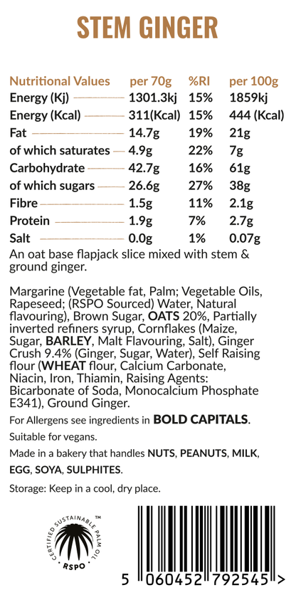 Pit Stop Flapjack - Stem Ginger