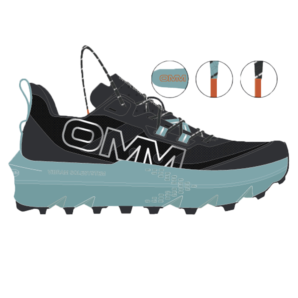 OMM Ultra Shoe: Black/Aquasea - Regular Fit