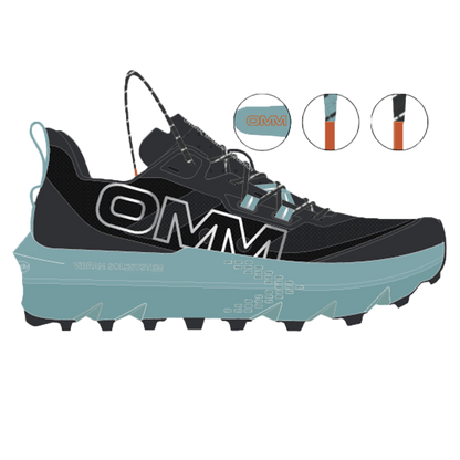 OMM Ultra Shoe: Black/Aquasea - Regular Fit