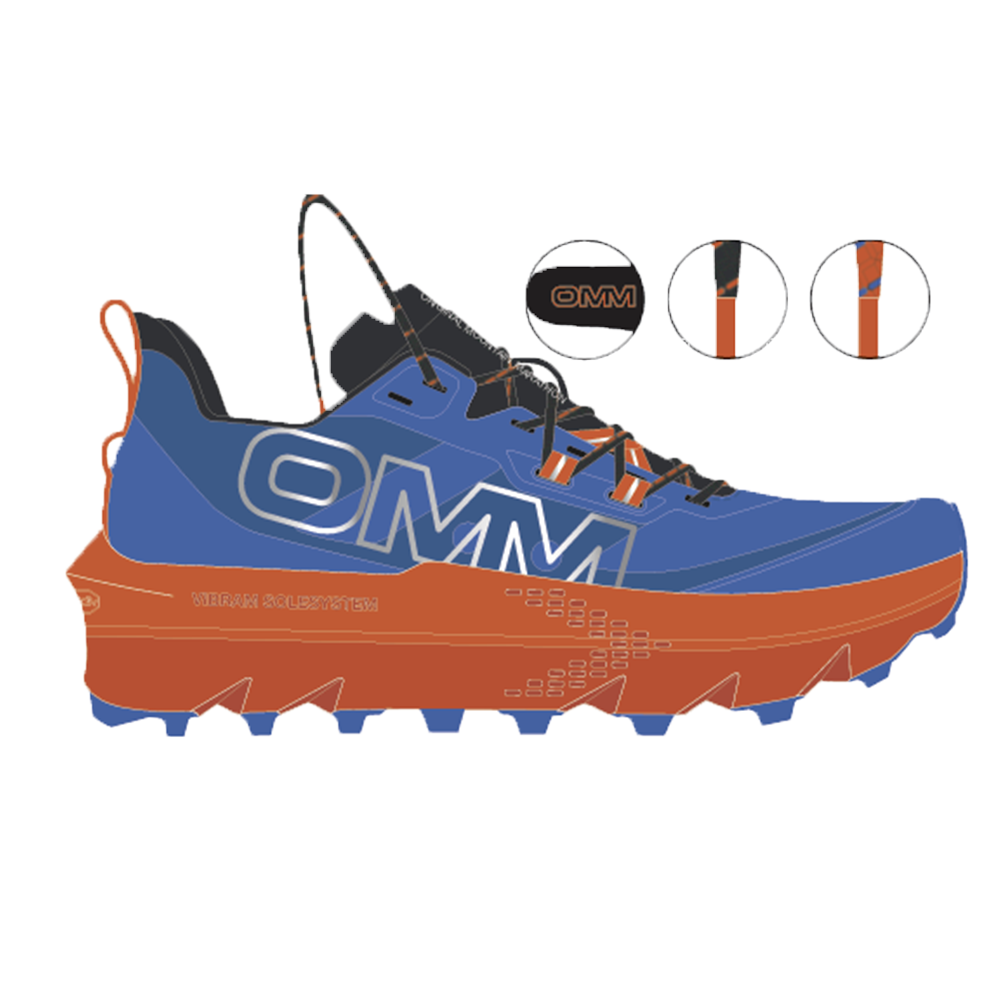 OMM Ultra Shoe: Blue/Orange - Regular+ Fit