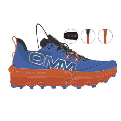 OMM Ultra Shoe: Blue/Orange - Regular+ Fit