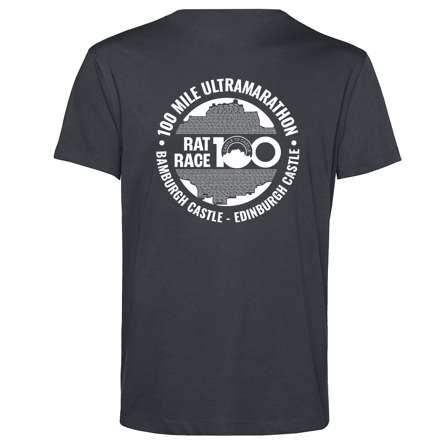 Rat Race 100 Bamburgh to Edinburgh 2025 Unisex Finishers T-shirt - Grey - PRE ORDER