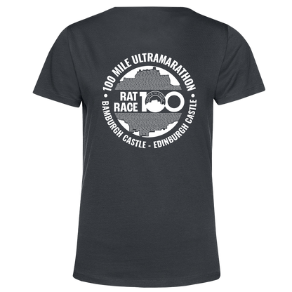 Rat Race 100 Bamburgh to Edinburgh 2025 Women's Finishers T-shirt - Grey - PRE ORDER