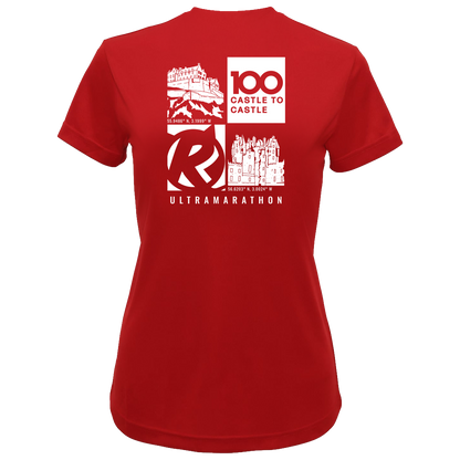 RR100 Bamburgh to Edinburgh Women's Tech T-Shirt - Fire Red