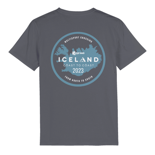 Rat Race Iceland Coast to Coast Organic Unisex Crewneck T-shirt - Grey