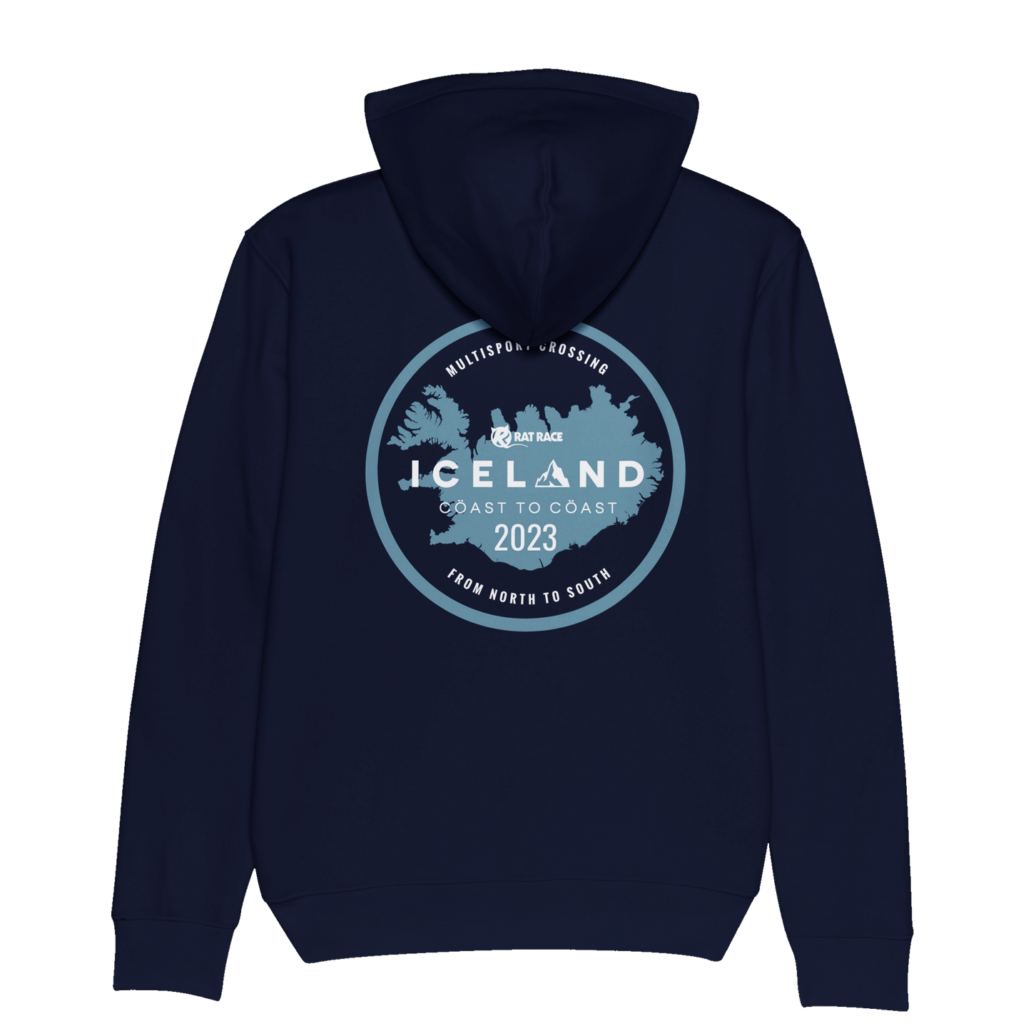 Rat Race Iceland Coast to Coast Organic Unisex Hoodie - Navy