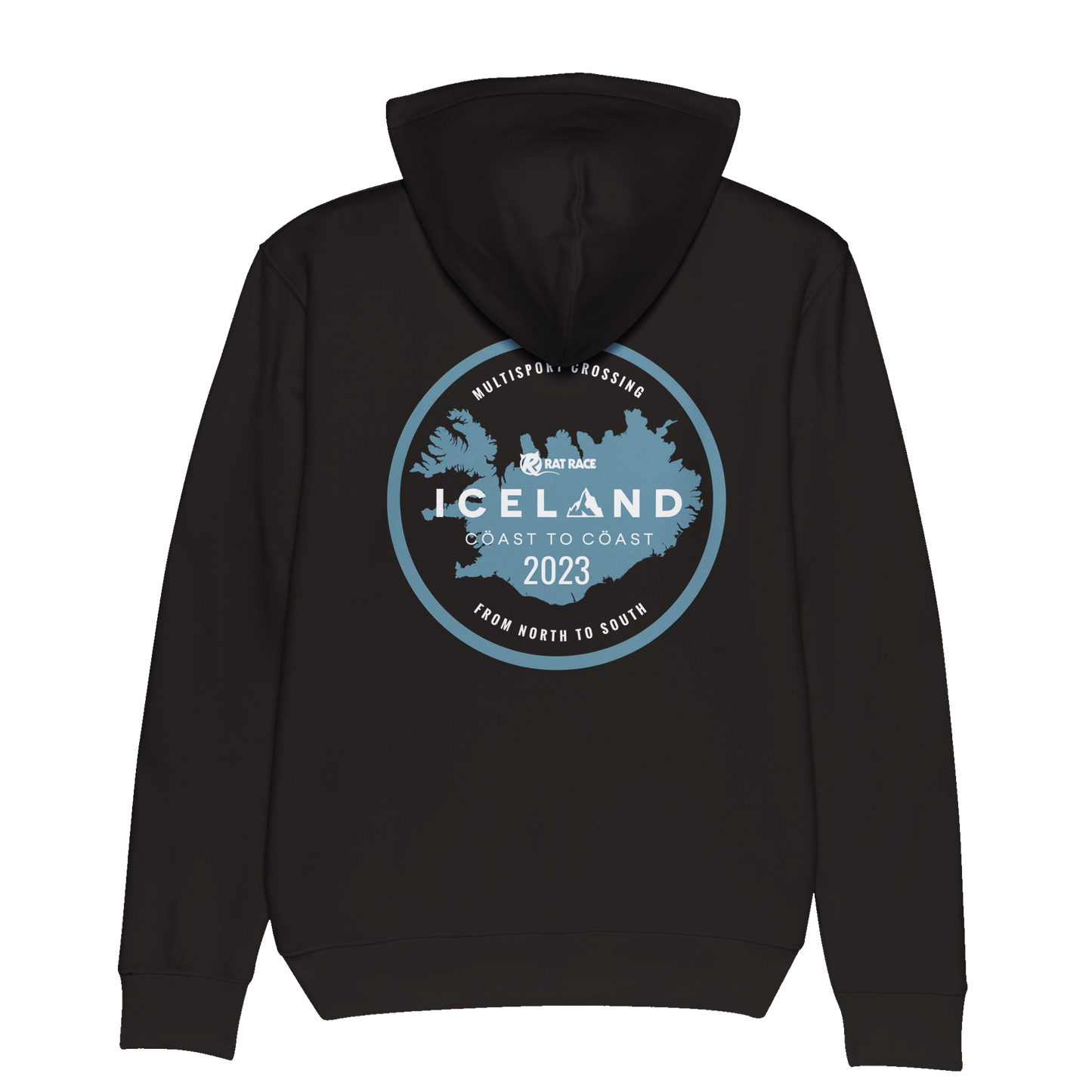 Rat Race Iceland Coast to Coast Organic Unisex Hoodie - Black