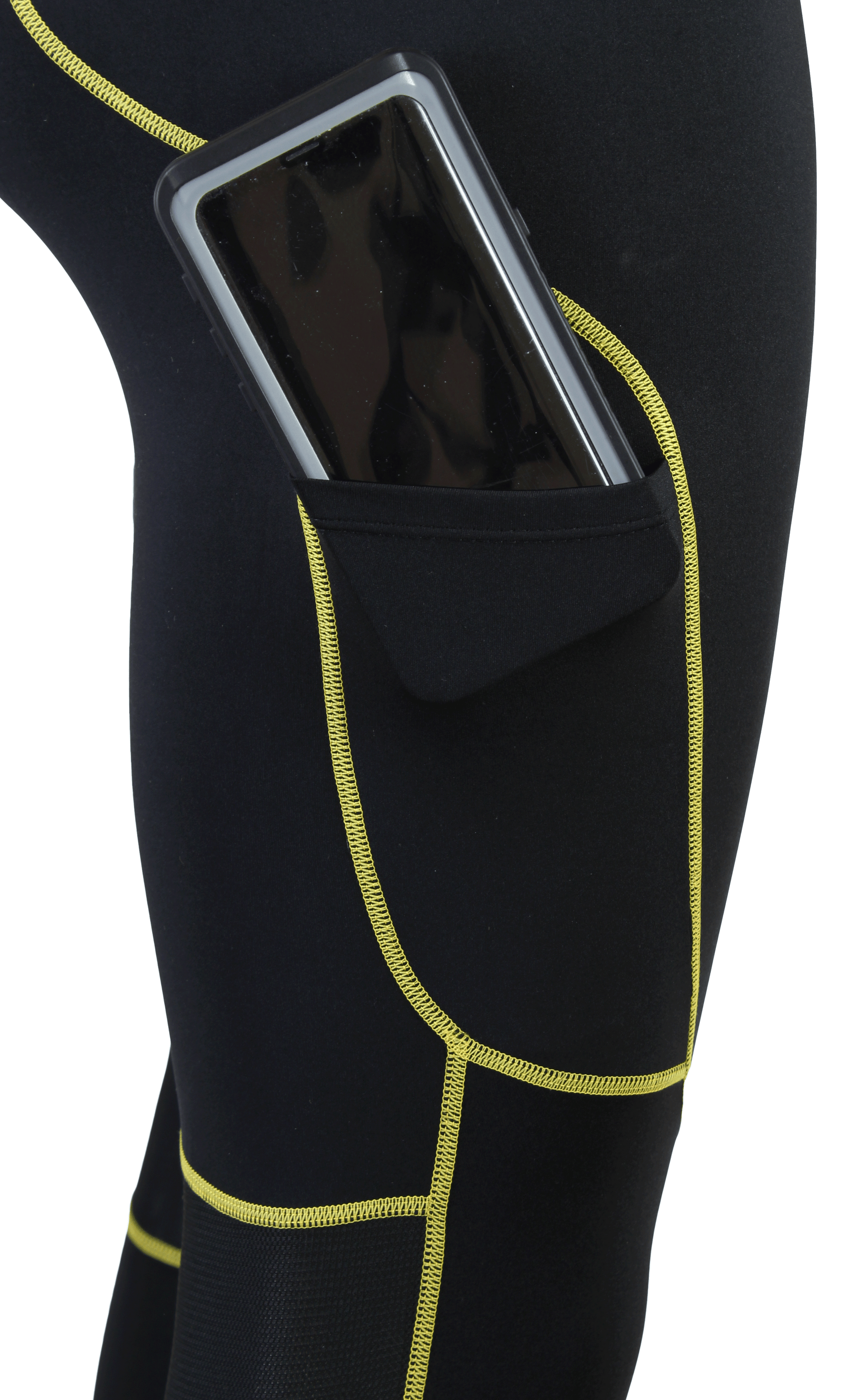Mens tights 2025 with phone pocket