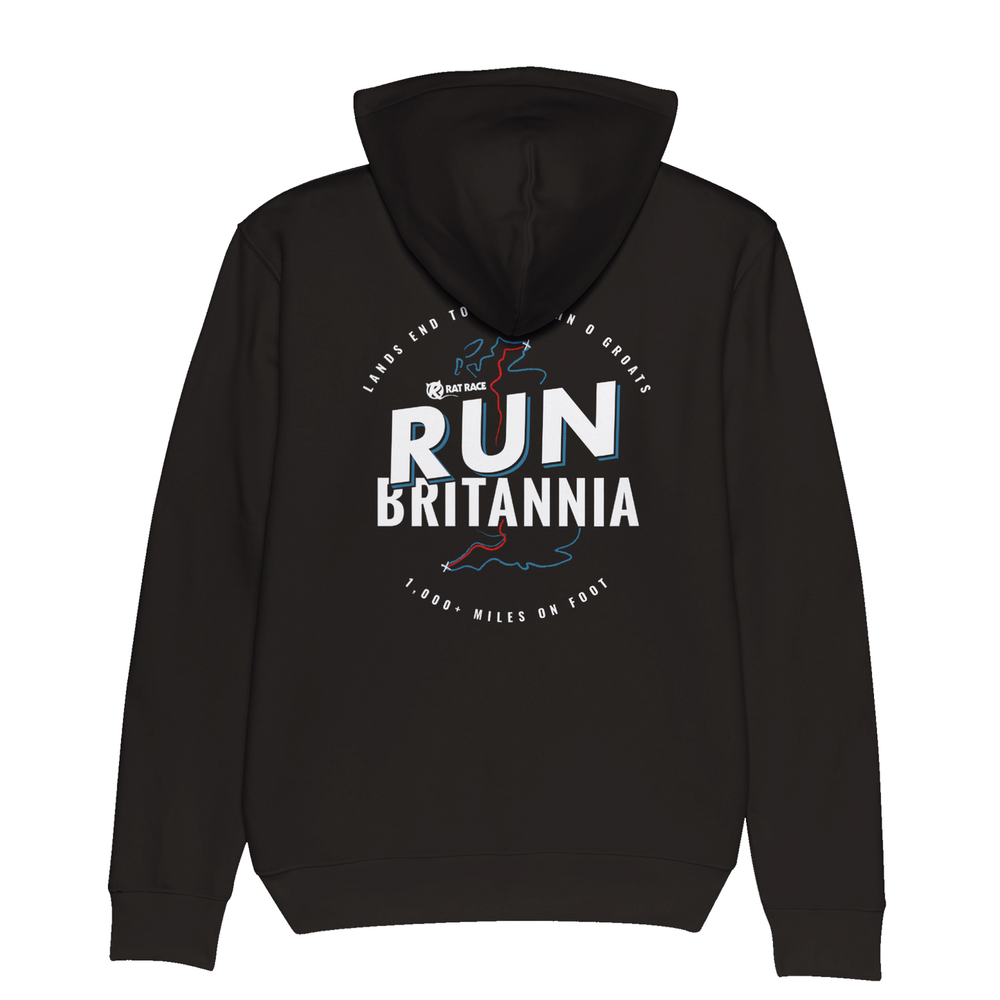 Rat Race Run Britannia Organic Unisex Hoodie - Black