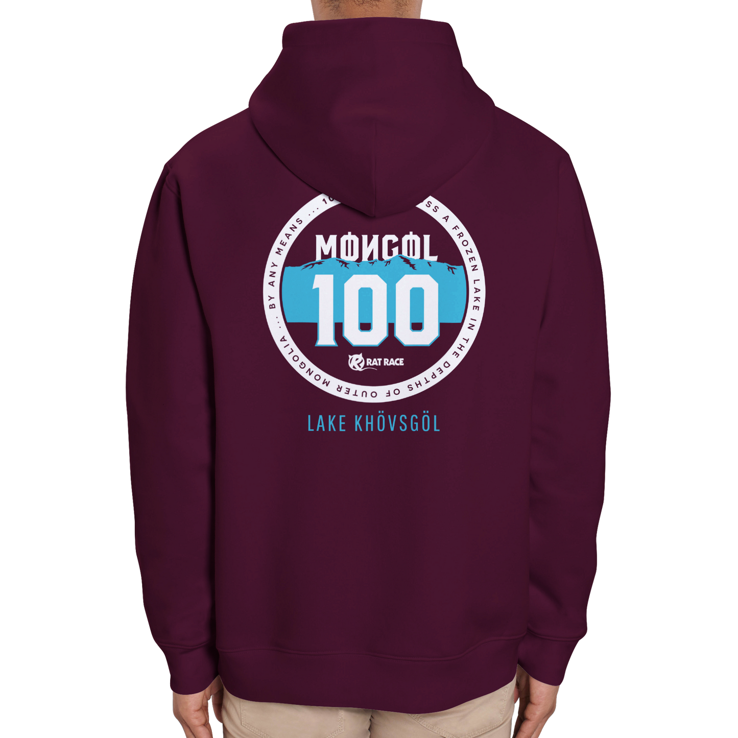 Rat Race Mongol 100 Organic Unisex Hoodie - Maroon